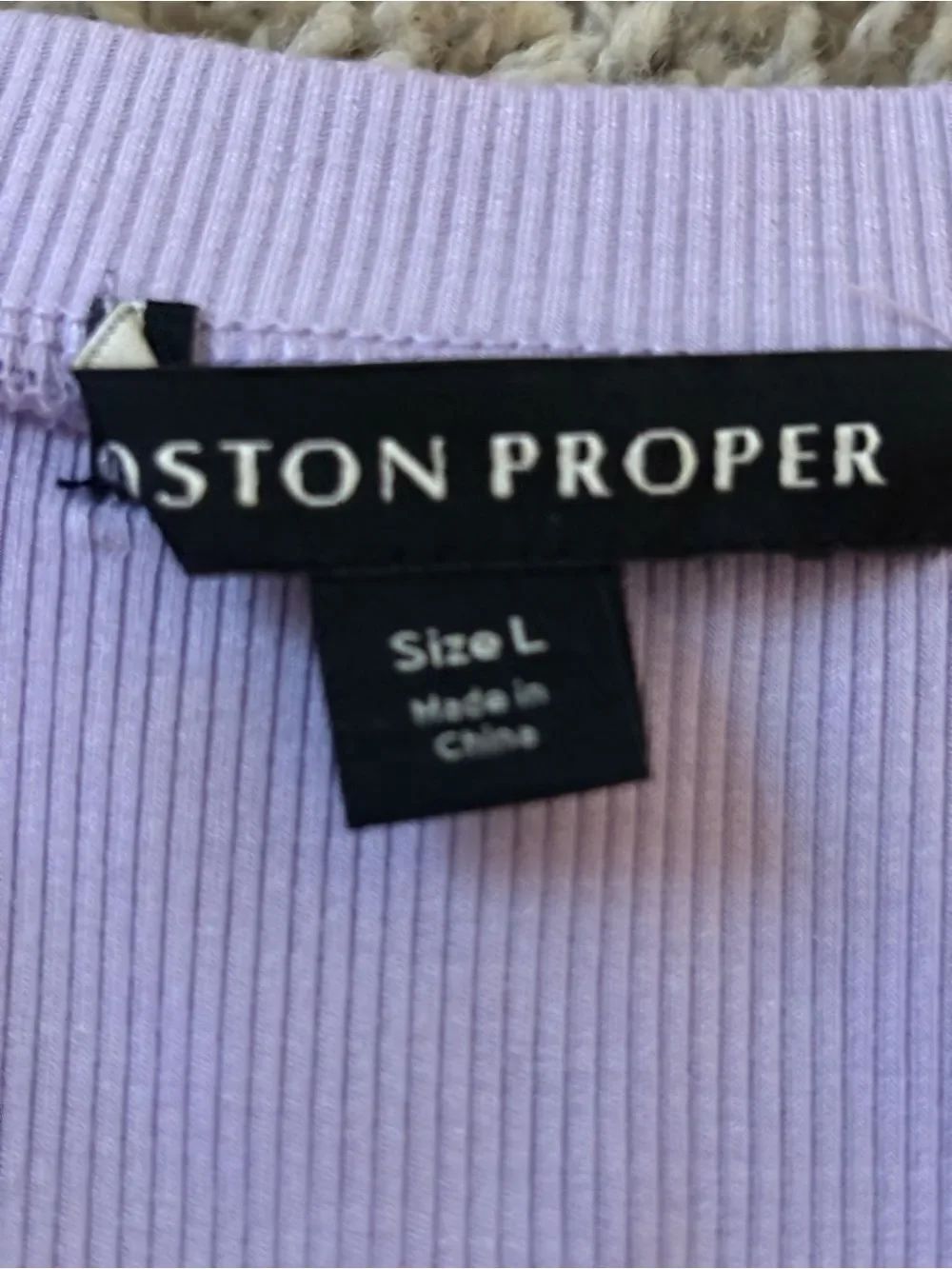 Boston Proper Lavender V-Neck Ribbed Tank Top - Picture 2 of 2